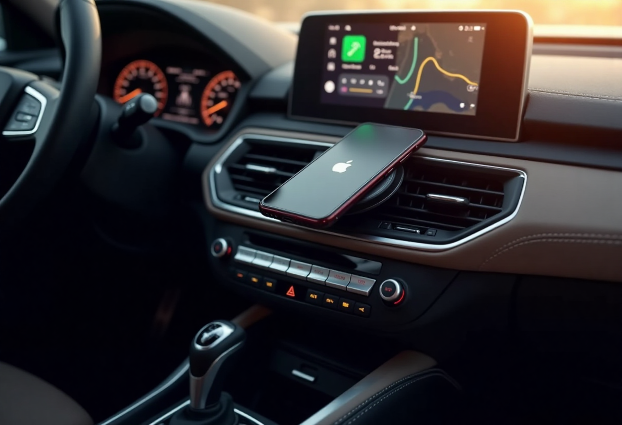 tep-by-step guide showing how to install a wireless CarPlay dongle with iPhone – plug into USB, pair Bluetooth, and activate Apple CarPlay on car screen.